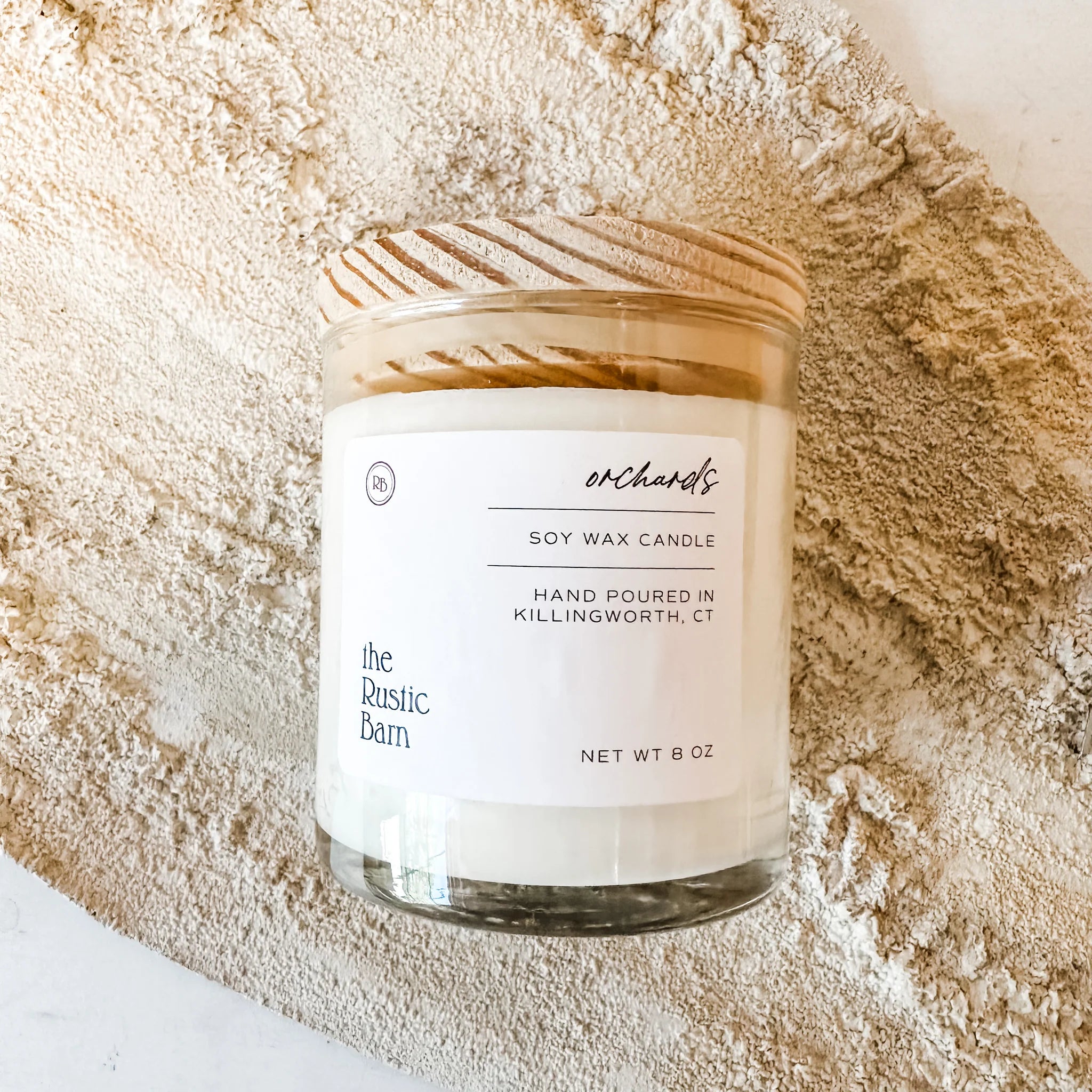 Hand poured soy candle in the fall scent orchards