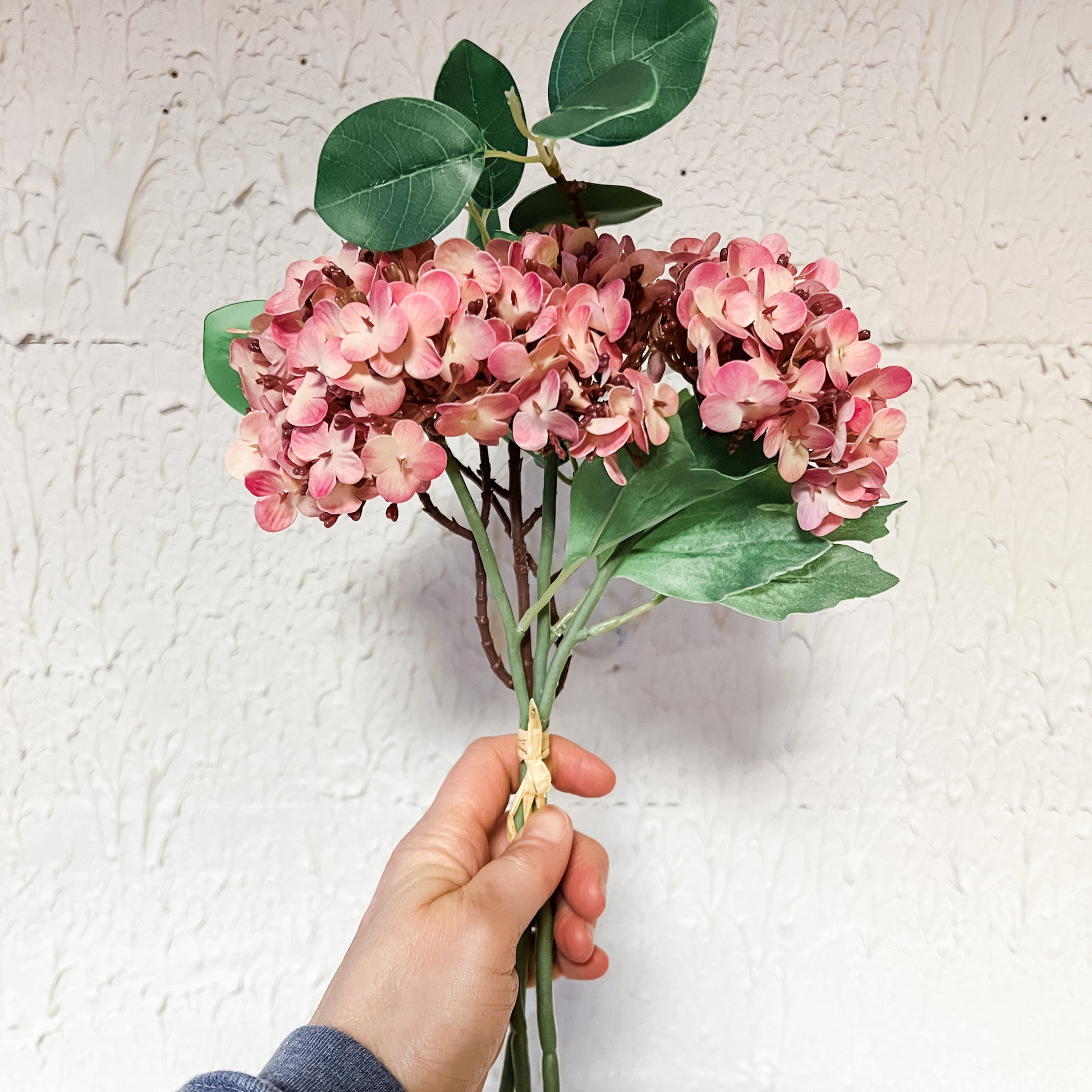 light pink spring faux viburnum bundle at the rustic barn in killingworth ct