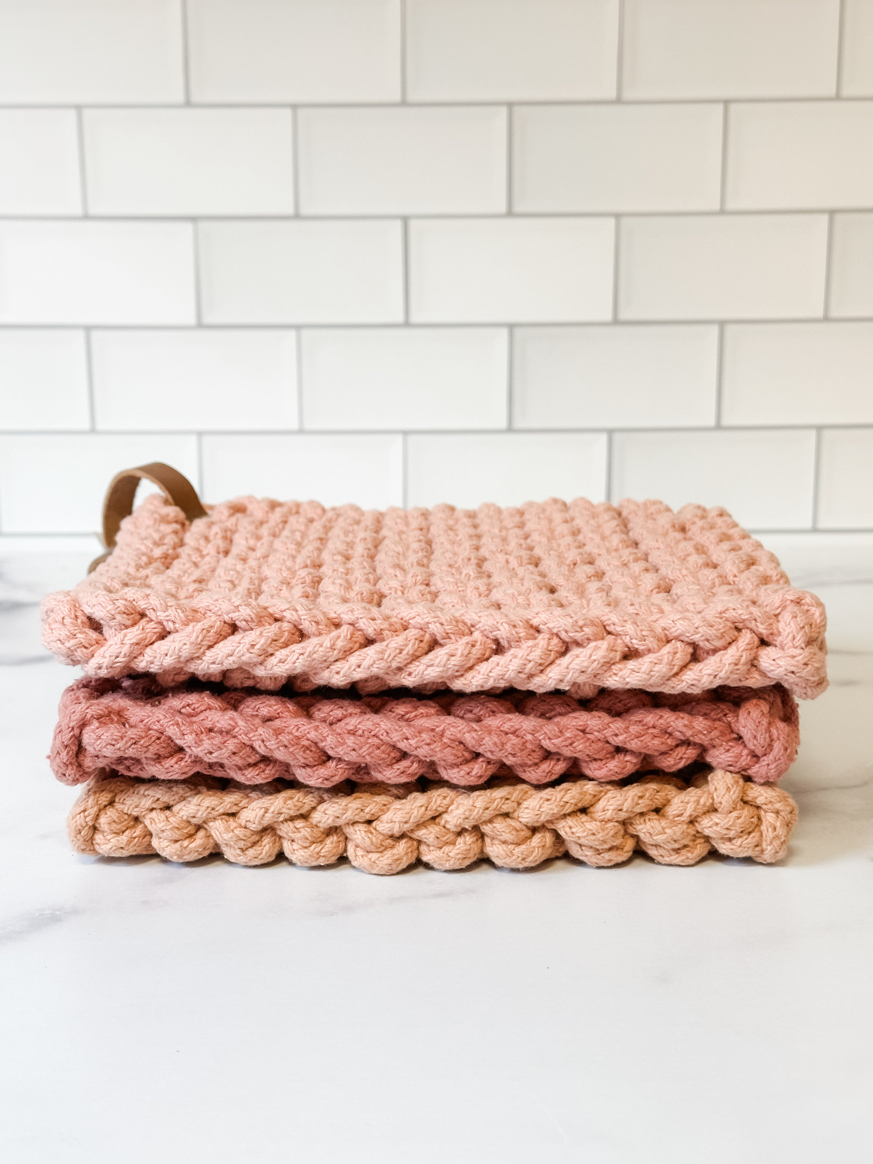 Square Cotton Crocheted Pot Holder