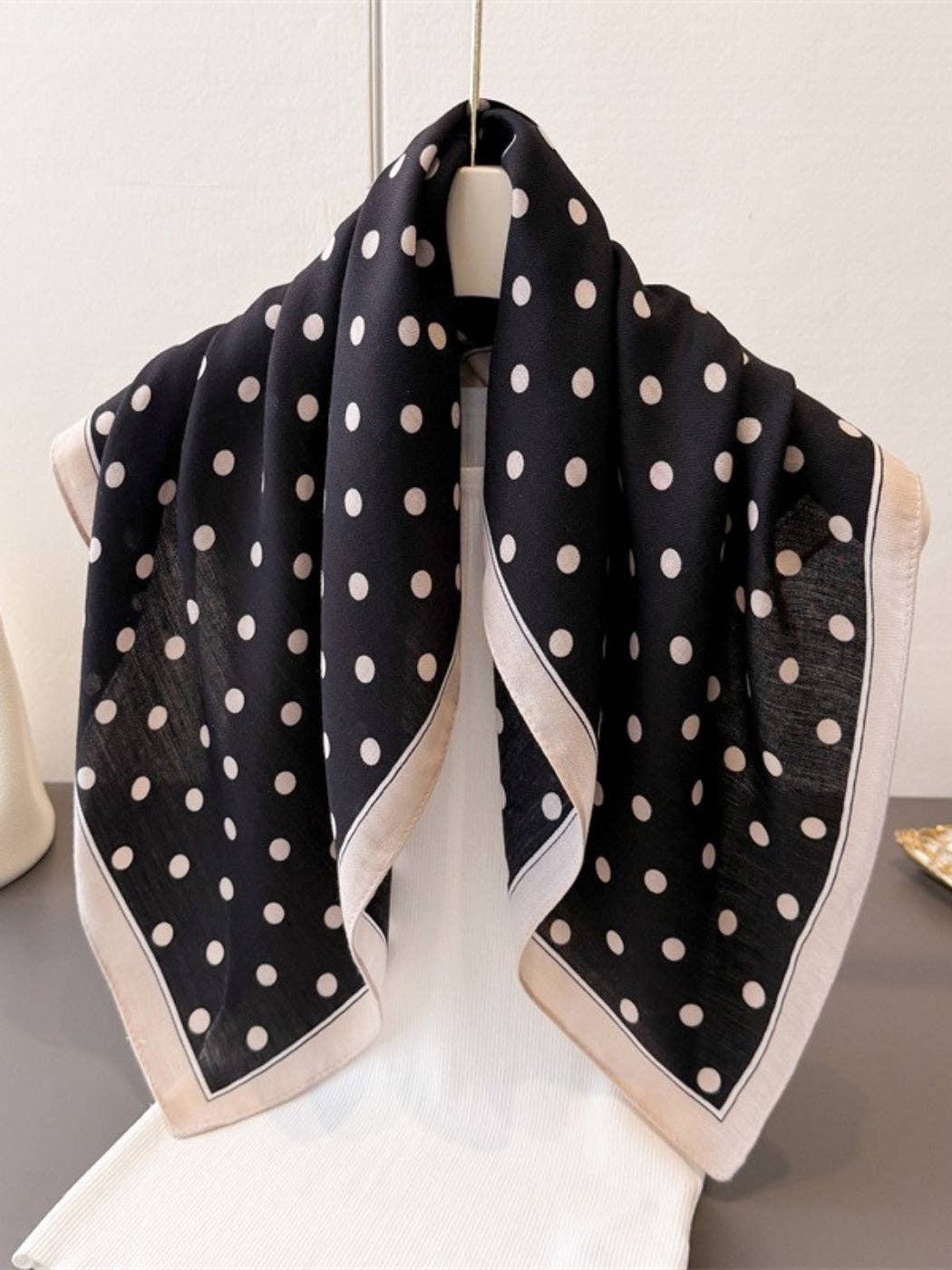 vintage polka dot print square scarf at the rustic barn in Killingworth ct