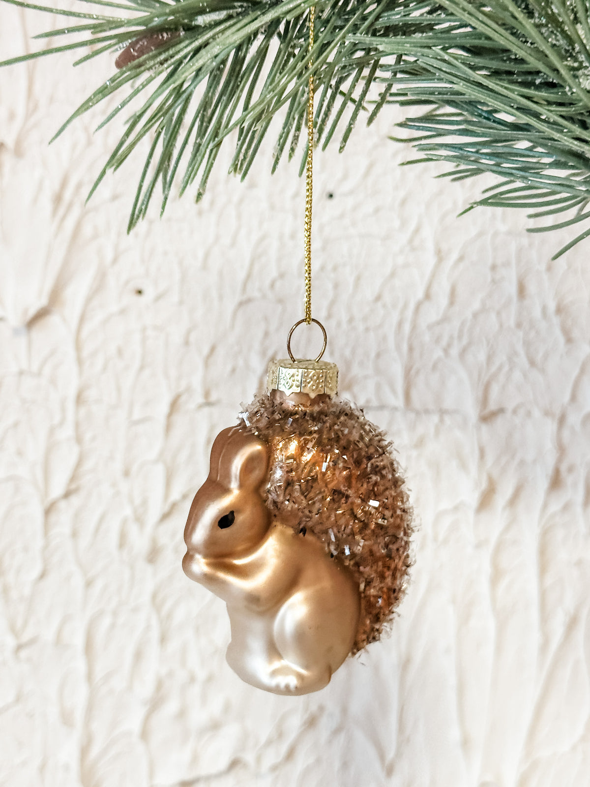 squirrel sparkly glass christmas ornament at the rustic barn in killingworth ct