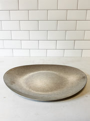 stainless steel platter with a brushed pewter finish at the Rustic Barn in Killingworth CT