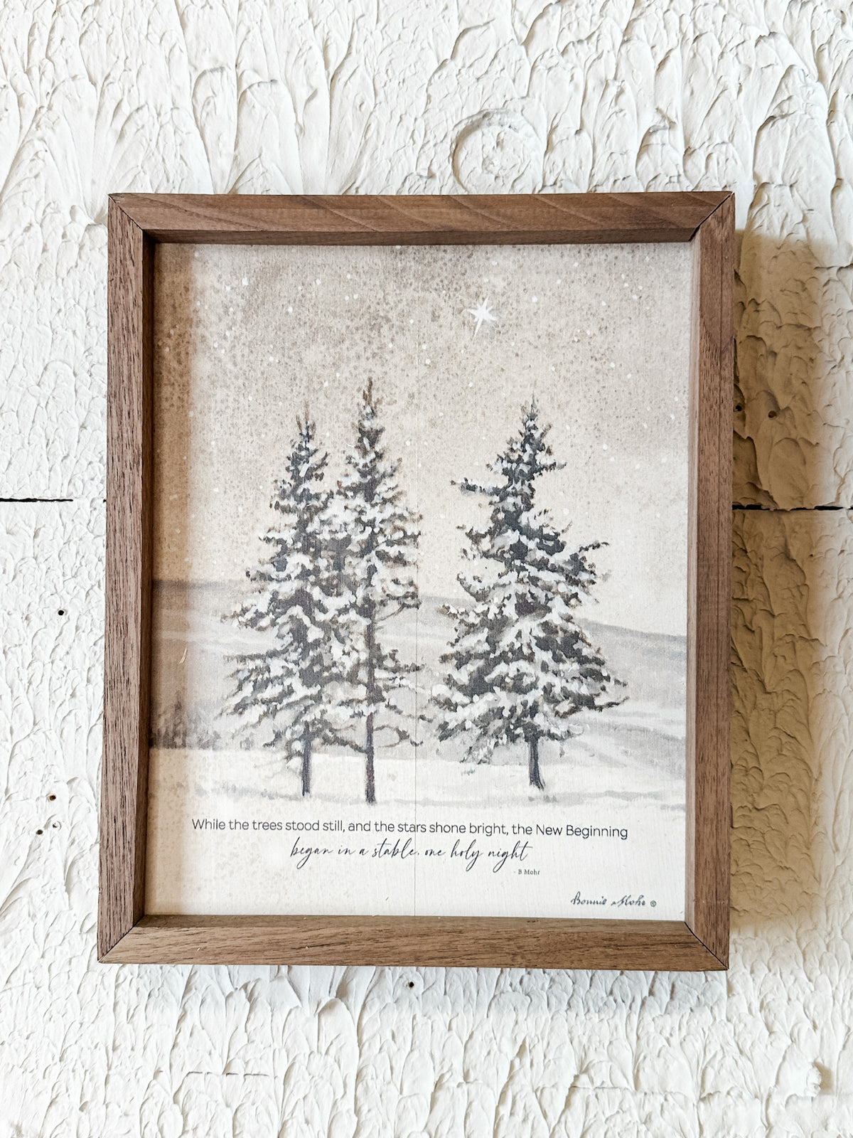 Star bright trees framed wall art for christmas for sale at the rustic barn in Killingworth, CT