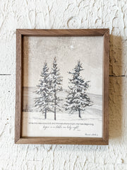 Star bright trees framed wall art for christmas for sale at the rustic barn in Killingworth, CT