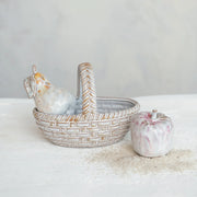 Stoneware Salt & Pepper Shaker In Basket