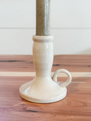 stoneware chamberstick taper candle holder at the Rustic Barn in Killingworth, CT