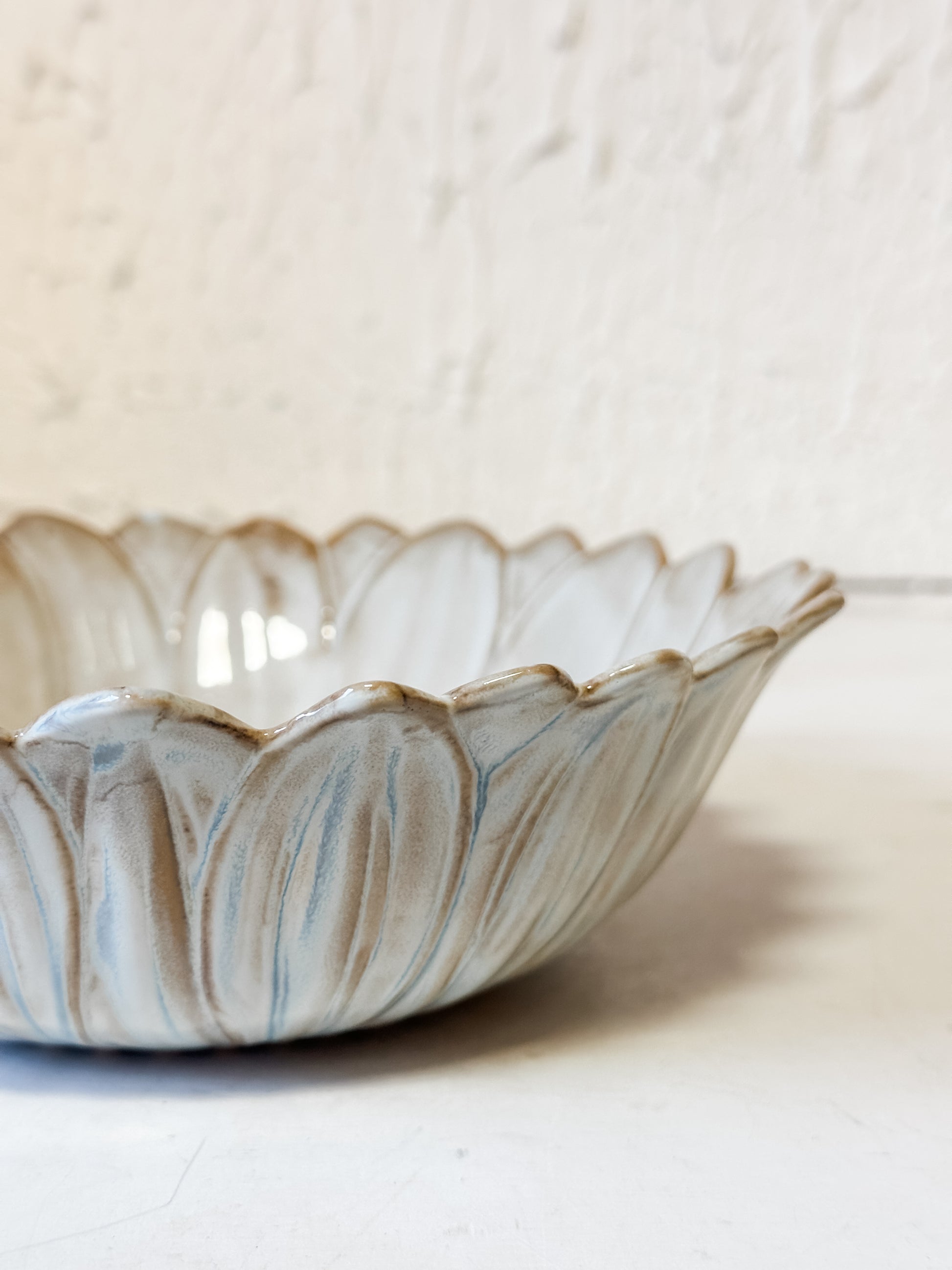 stoneware flower bowl at The Rustic Barn in Killingworth CT