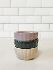 stoneware ribbed bowls at the Rustic Barn in Killingworth CT