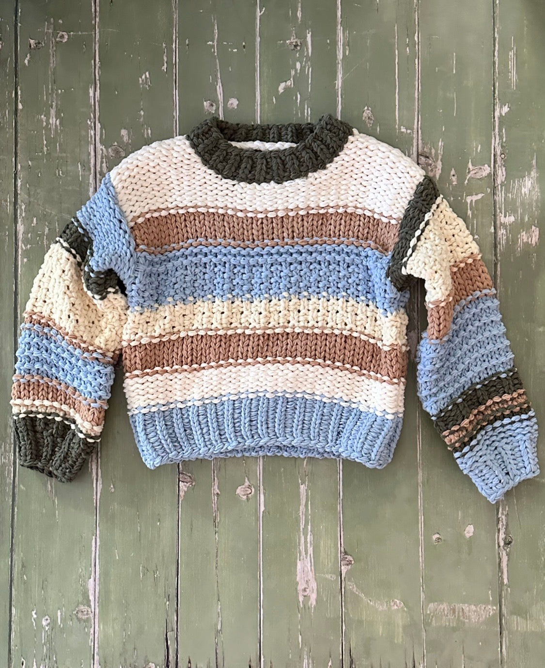 Striped Chunky Knit Sweater at the Rustic Barn in Killingworth, CT