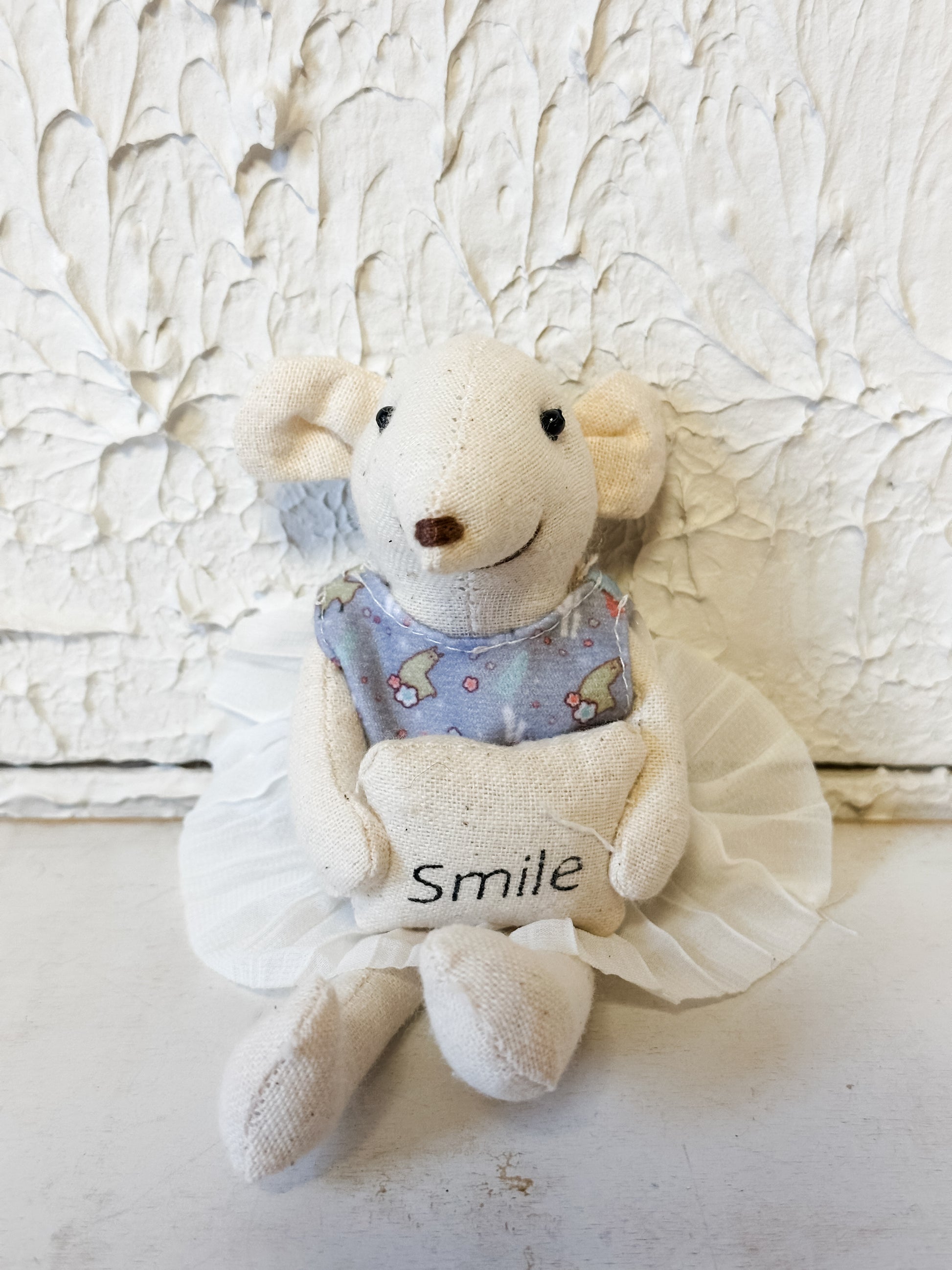 stuffed mice with positive sayings at The Rustic Barn in Killingworth, CT