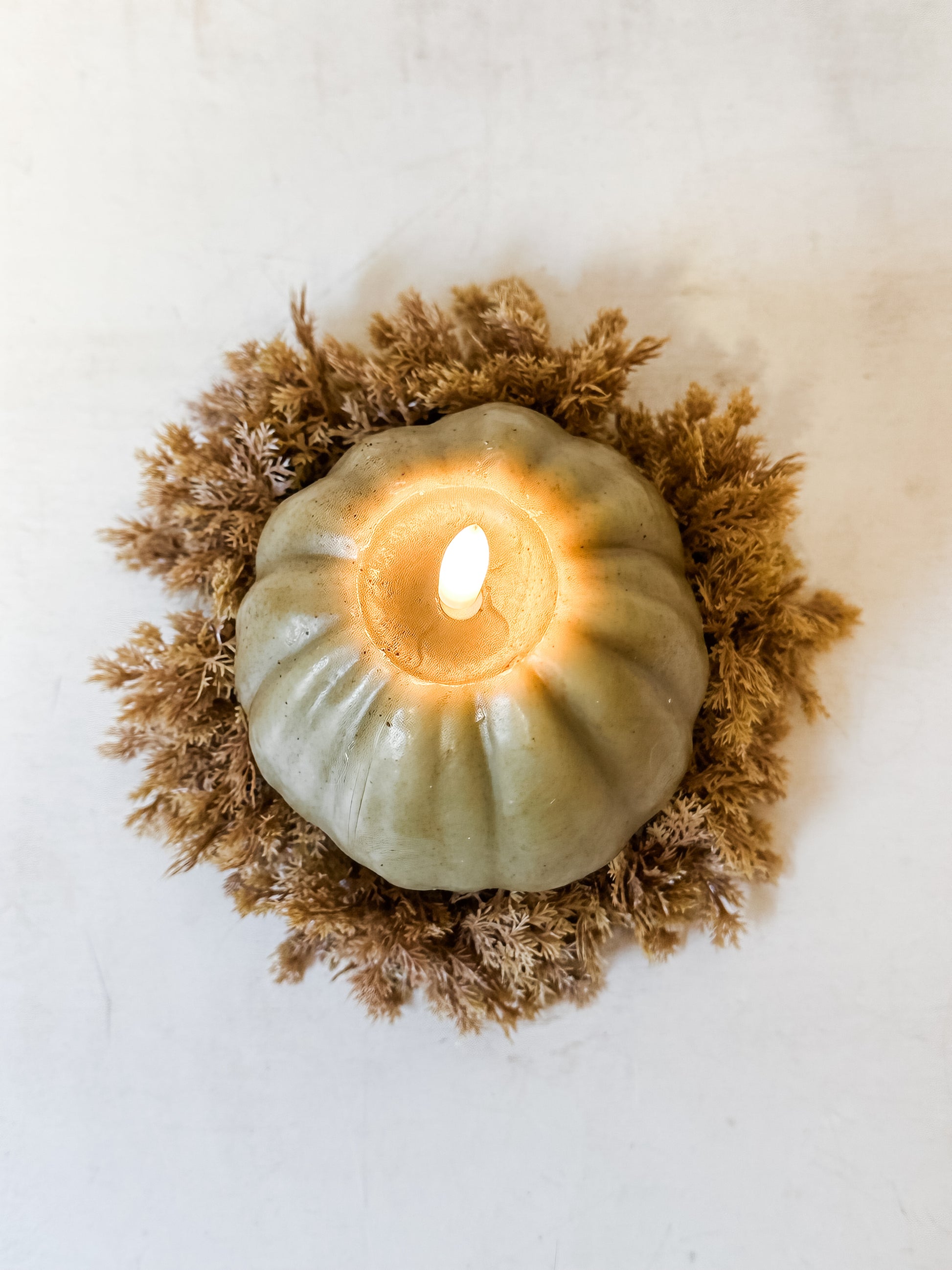 3.25 inch faux fall sungold candle ring at The Rustic Barn in Killingworth CT