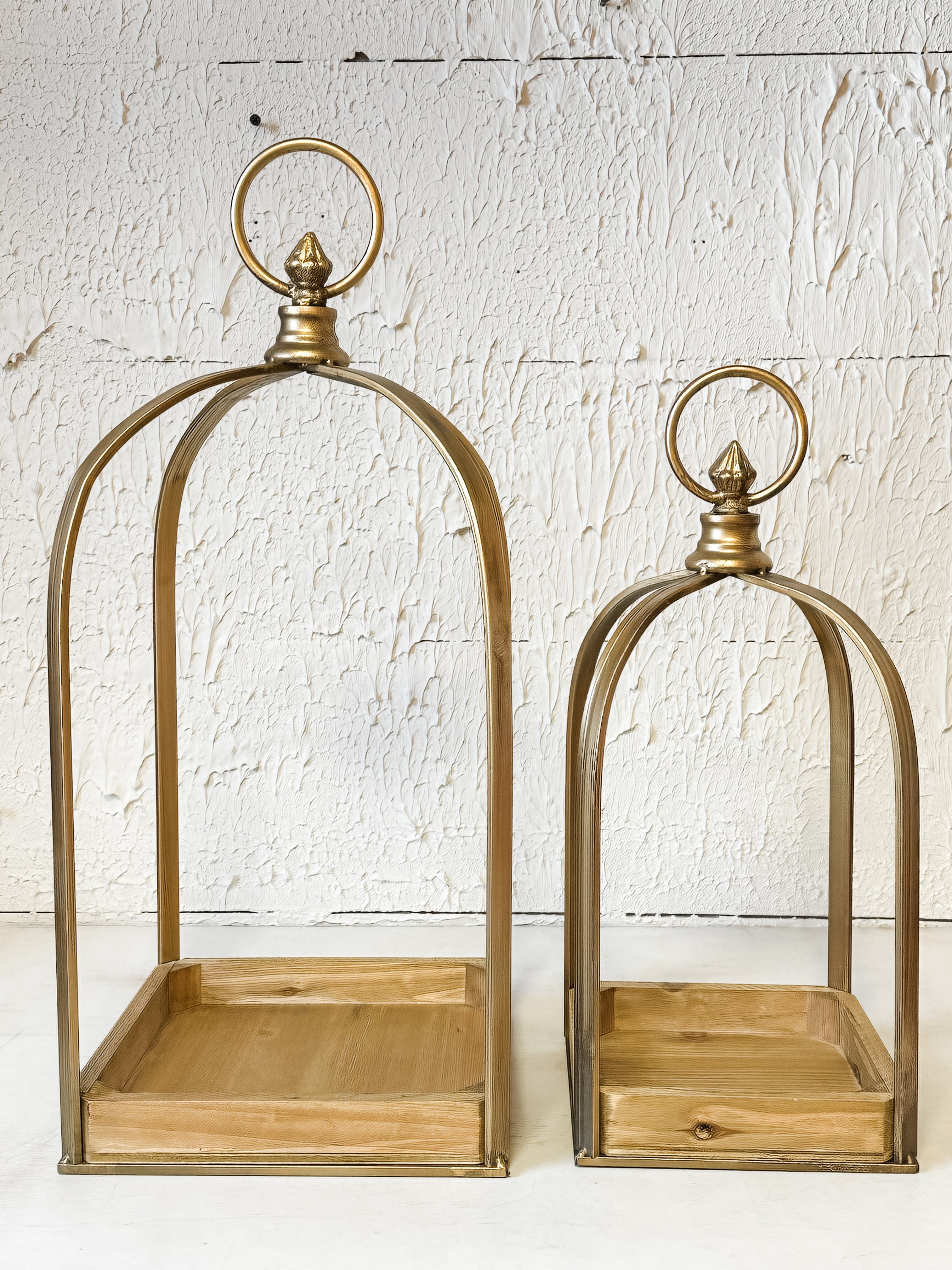 tall metal gold open lantern at The Rustic Barn in Killingworth, CT