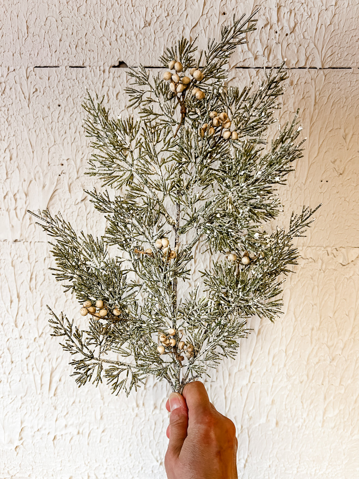 tee berry and cedar winter spray at the rustic barn in killingworth ct