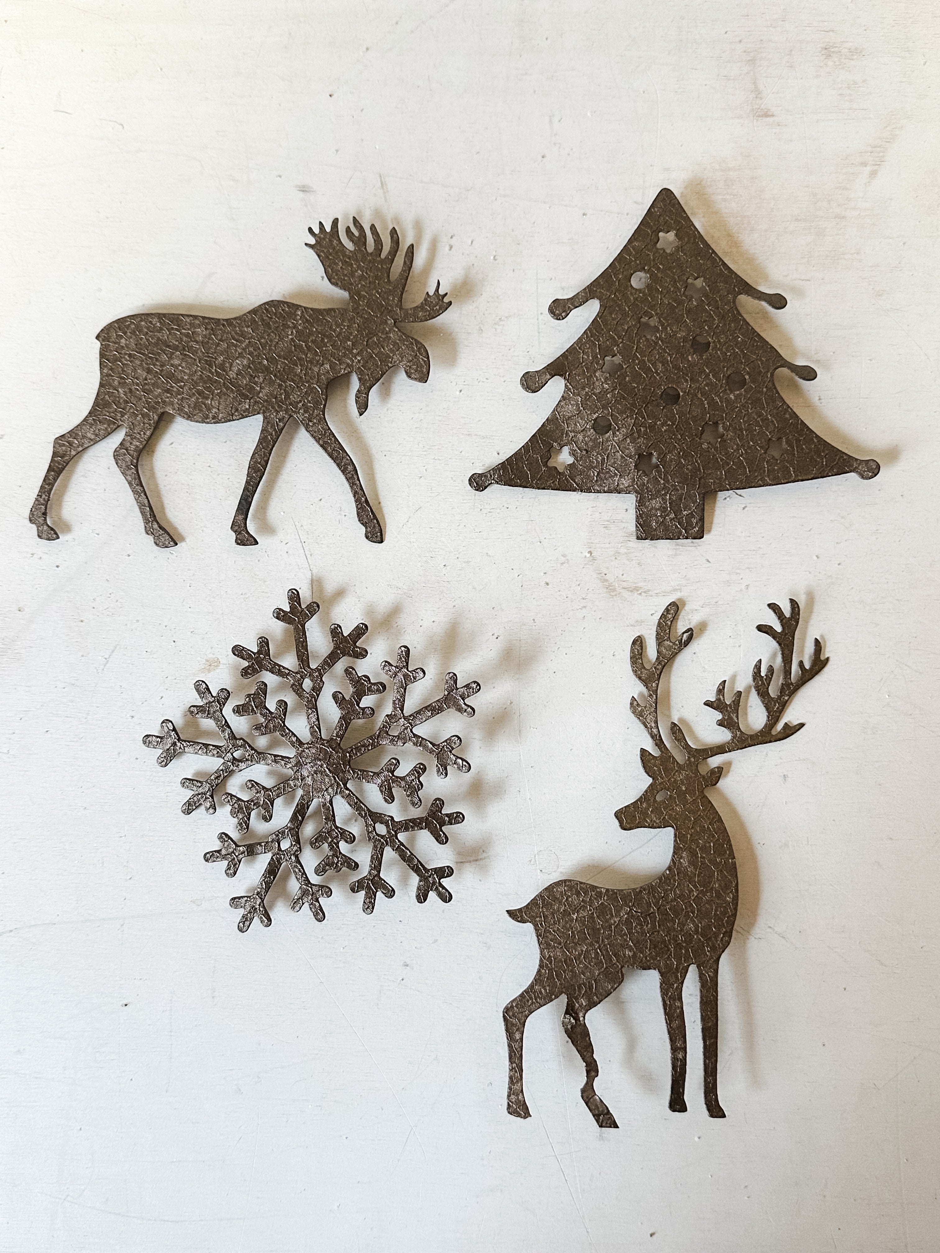 textured metal holiday icon shaped magnets at The Rustic Barn in Killingworth CT