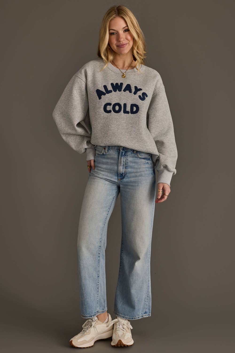 the always cold embroidered cozy sweatshirt at the rustic barn in killingworth ct