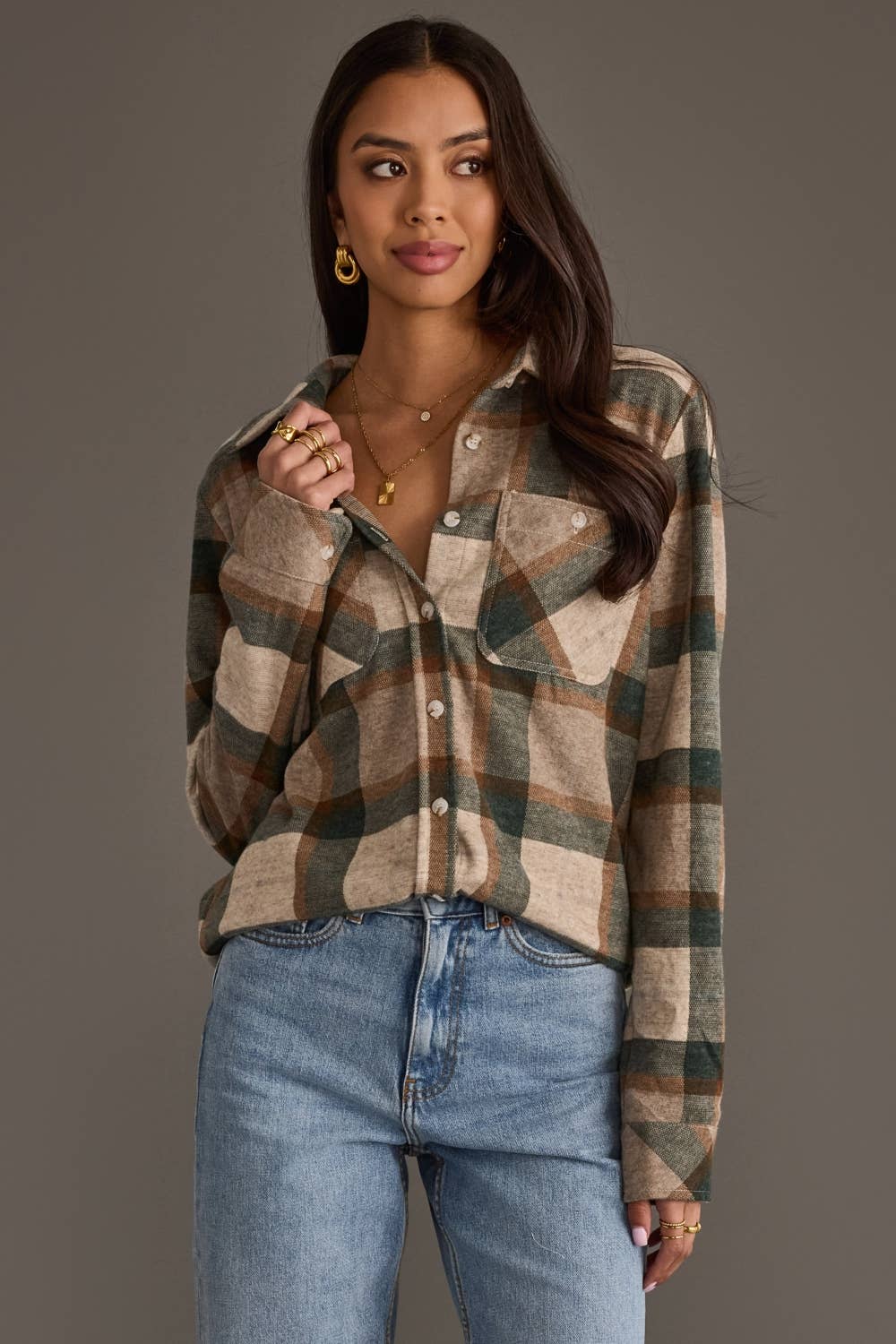 the autumn earth plaid button up at the rustic barn in killingworth ct