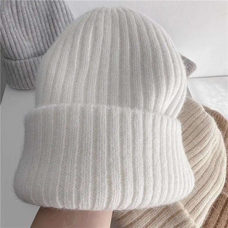 thick warm wool blend knit beanie hats at the rustic barn in killingworth ct
