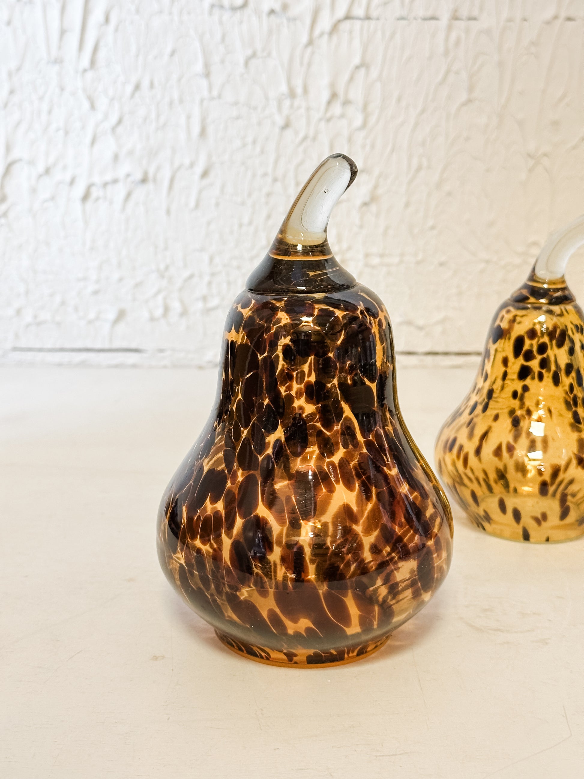 Tortoise Glass Pear Sitter at the Rustic Barn in Killingworth, CT
