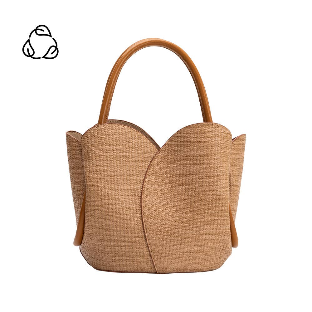 tulip raffia recycled vegan leather top handle and crossbody bag at the rustic barn in Killingworth ct