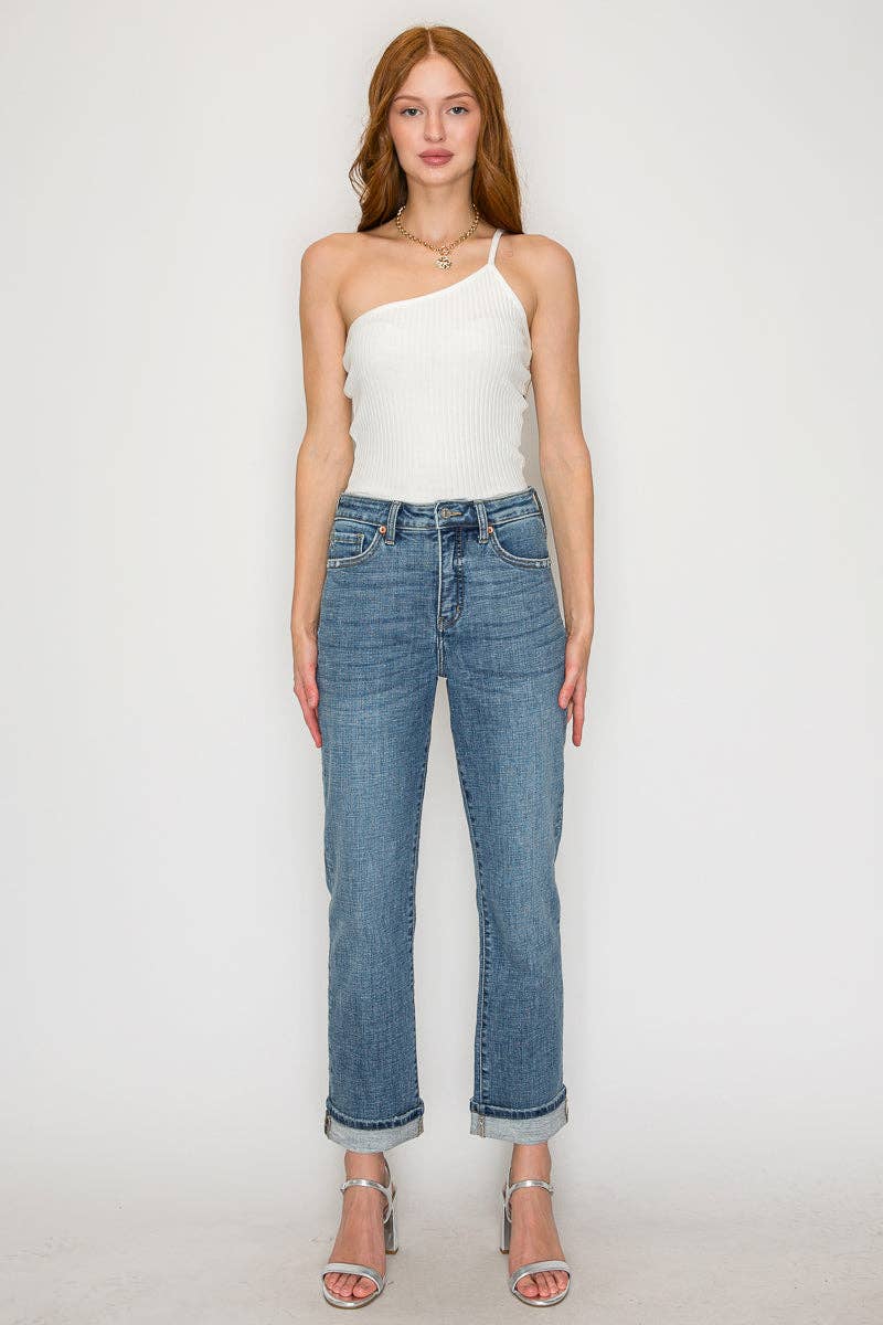 tummy control slim straight leg denim at the rustic barn in Killingworth ct
