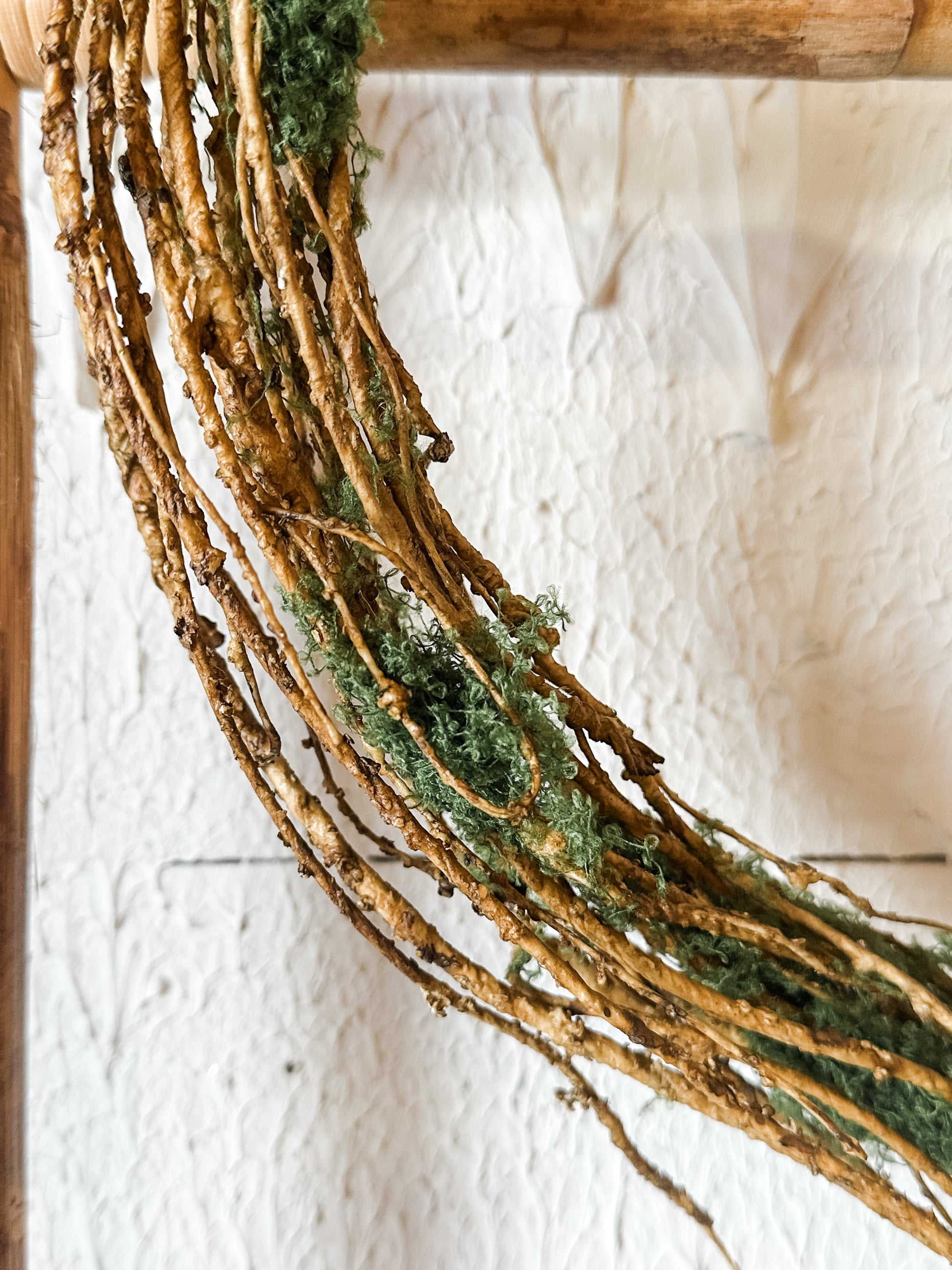 Twig & Moss Faux Garland at the Rustic Barn in Killingworth, CT