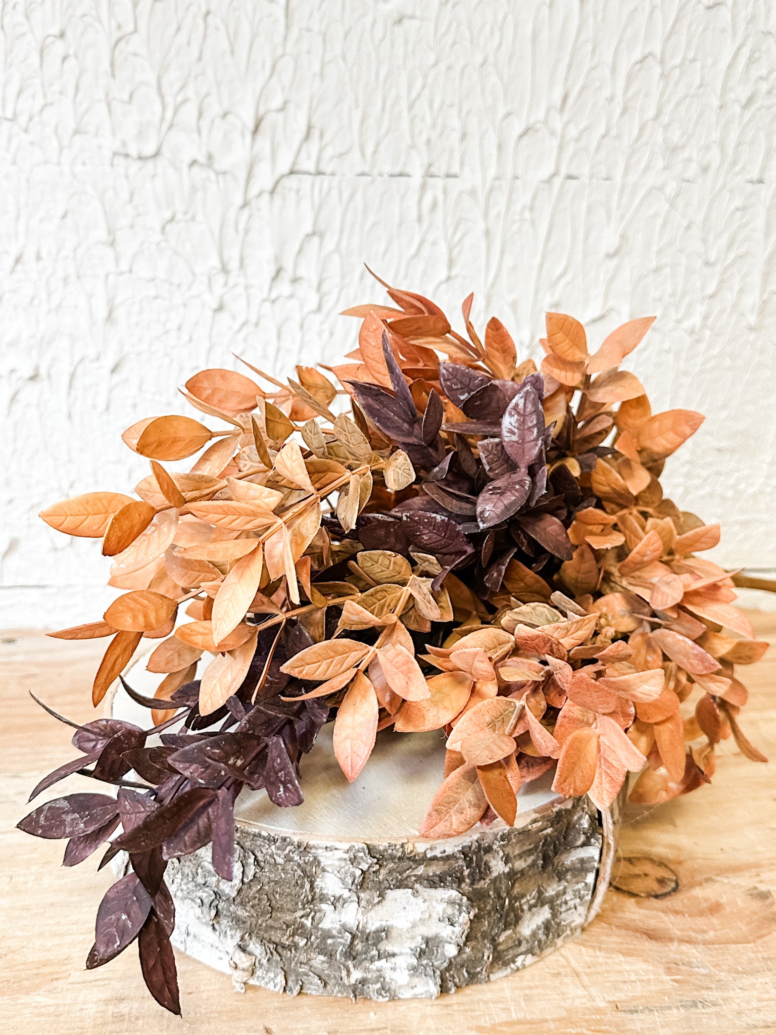 two toned autumn fall leaf bush from the rustic barn in killingworth, CT