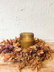 two toned wreath or candle ring for fall from the rustic barn in killingworth, CT