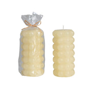 Cream Unscented Hobnail Pillar