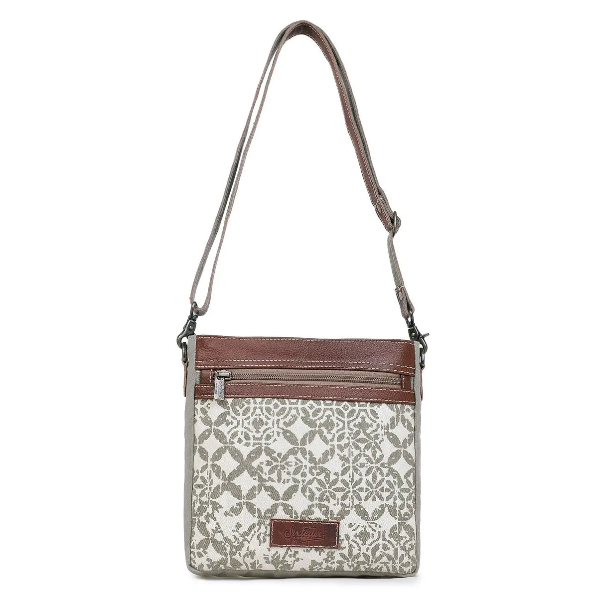 upcycled canvas and leather crossbody bags at the rustic barn in killingworth ct