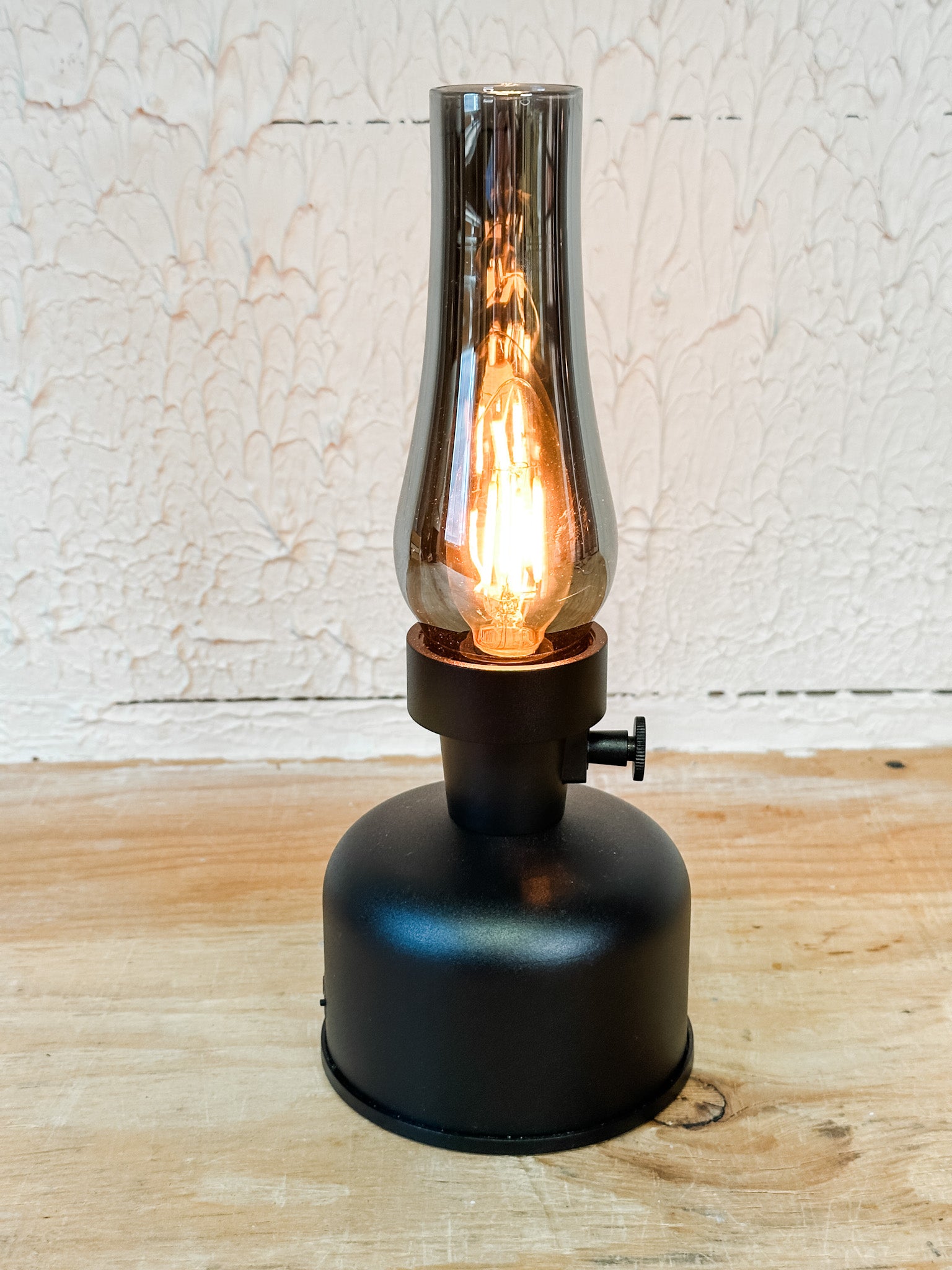vintage LED rechargeable dimmable lantern at the rustic barn in killingworth CT