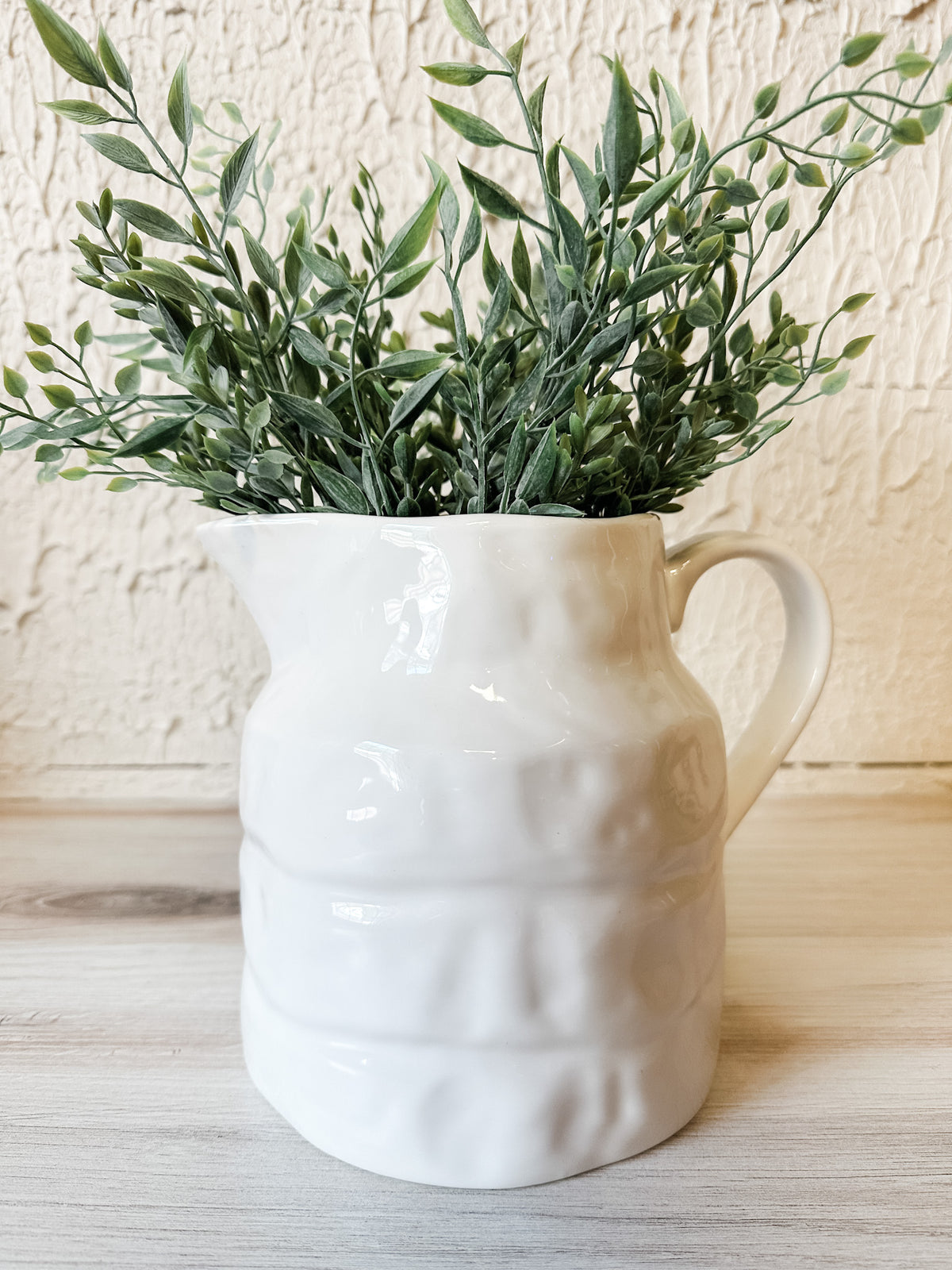 vintage ripple stoneware pitcher at the rustic barn in killingworth ct