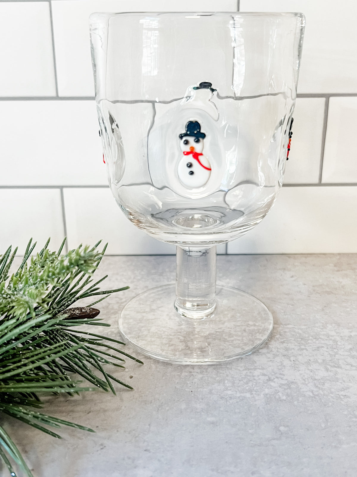 whimsical holiday icon stemmed wine glasses at the rustic barn in killingworth ct
