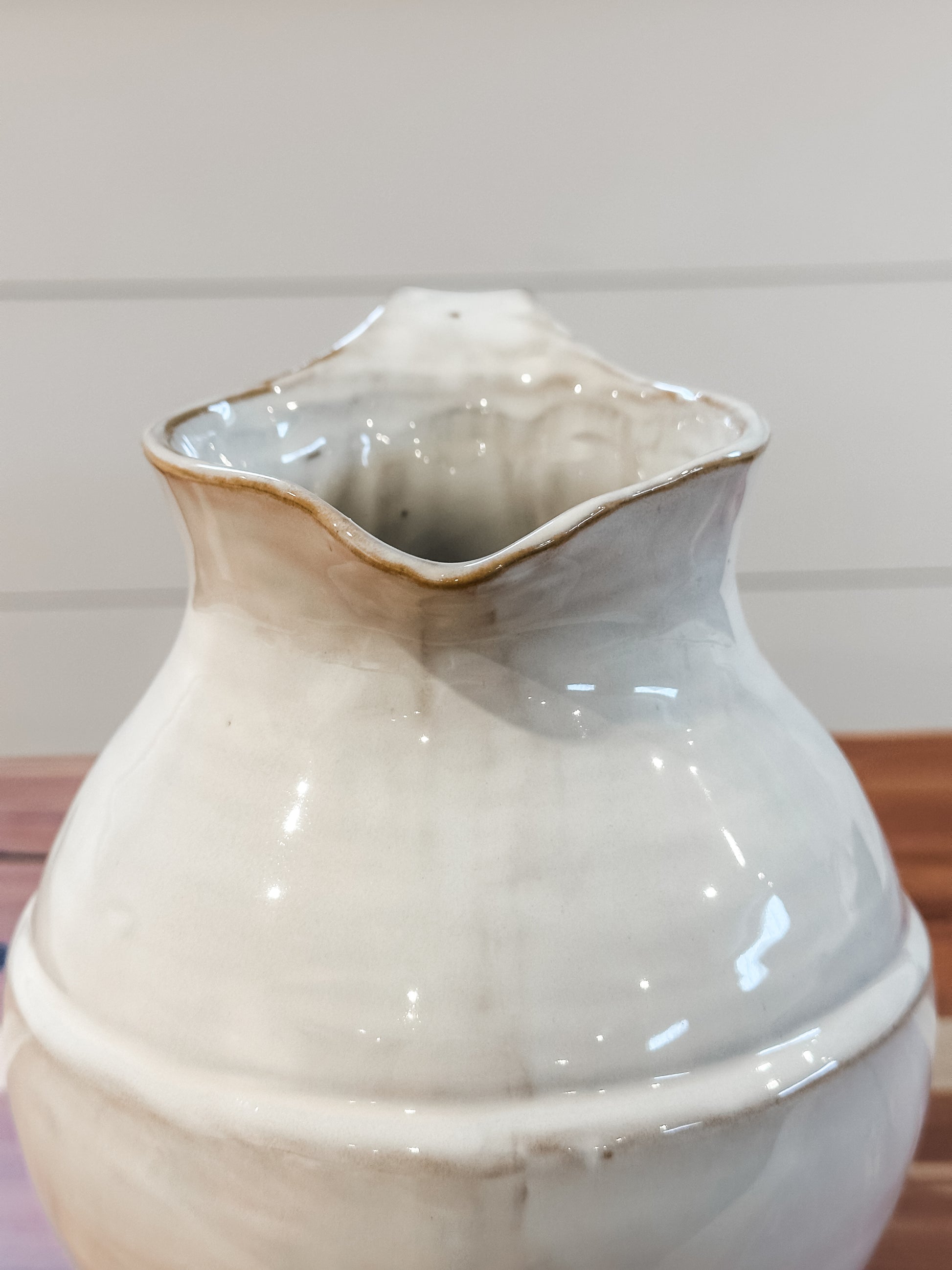 white ceramic decorative pitcher at The Rustic Barn in Killingworth, CT