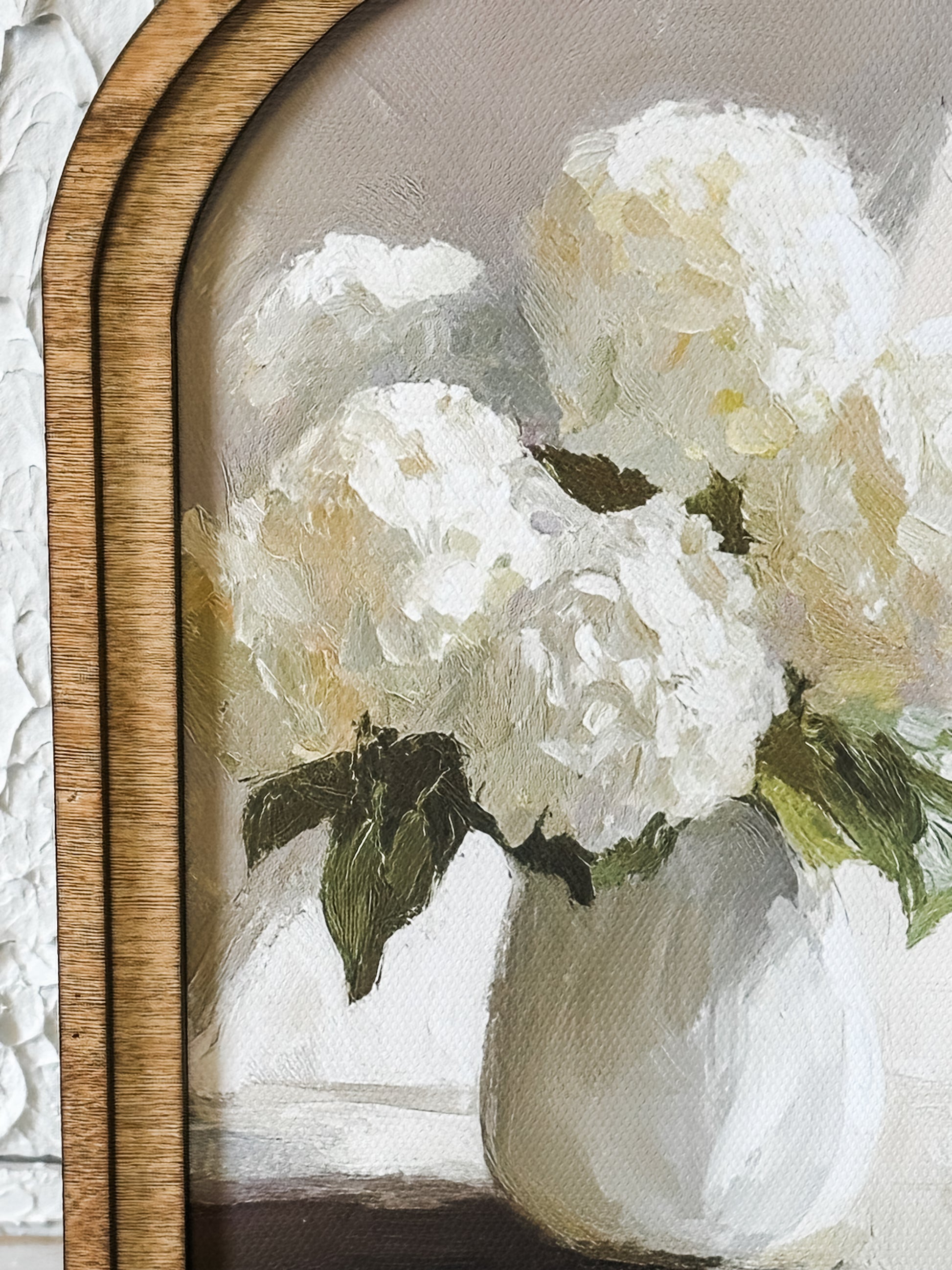 Copy White Hydrangea Vase Framed Canvas Art at the Rustic Barn in Killingworth, CT