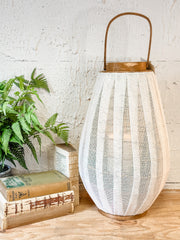 white mesh coastal style lantern at the rustic barn in killingworth ct