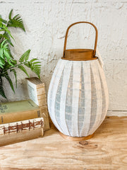white mesh coastal style lantern at the rustic barn in killingworth ct