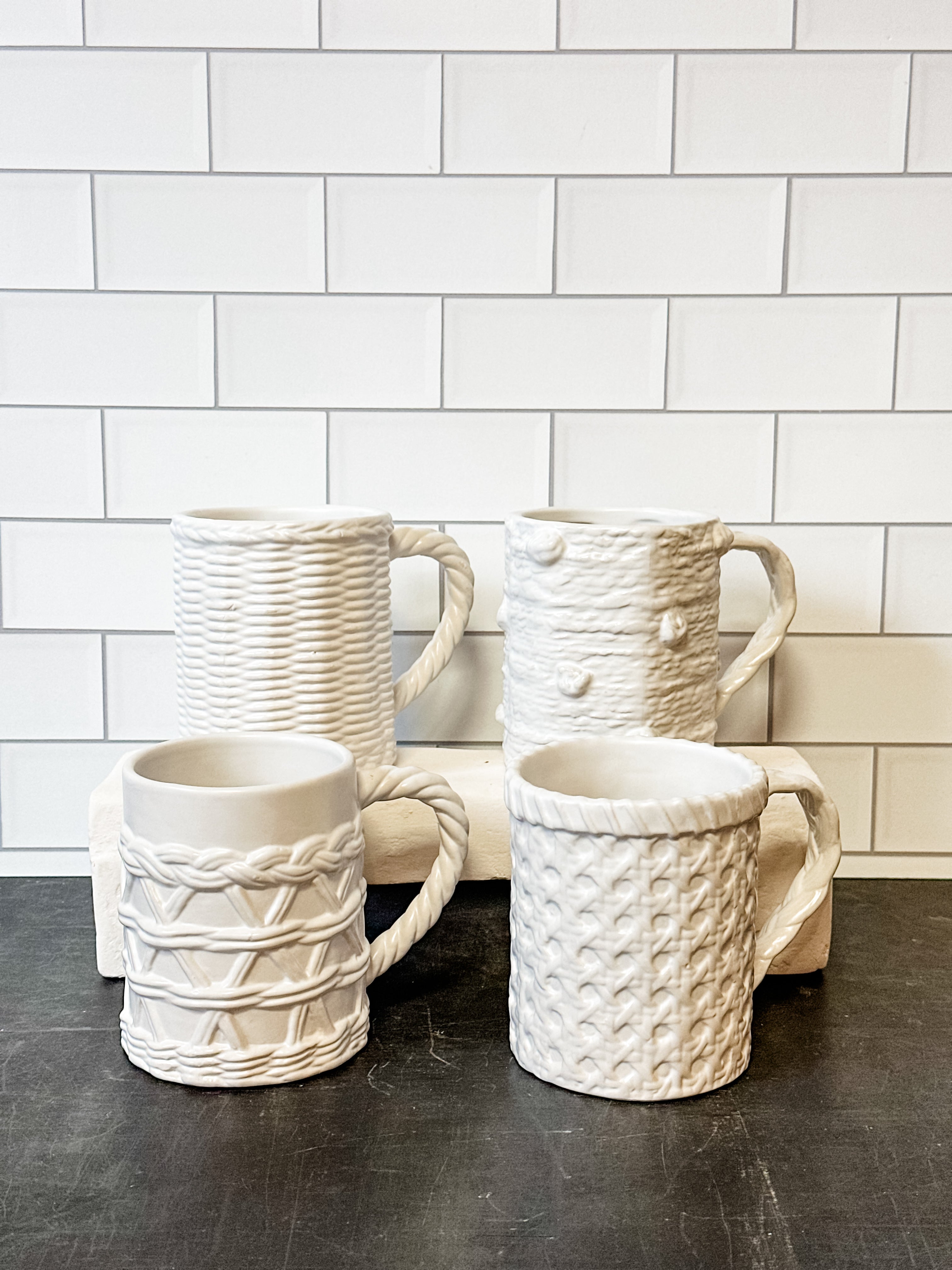 Woven Stoneware Mugs, 4 Patterns – The Rustic Barn