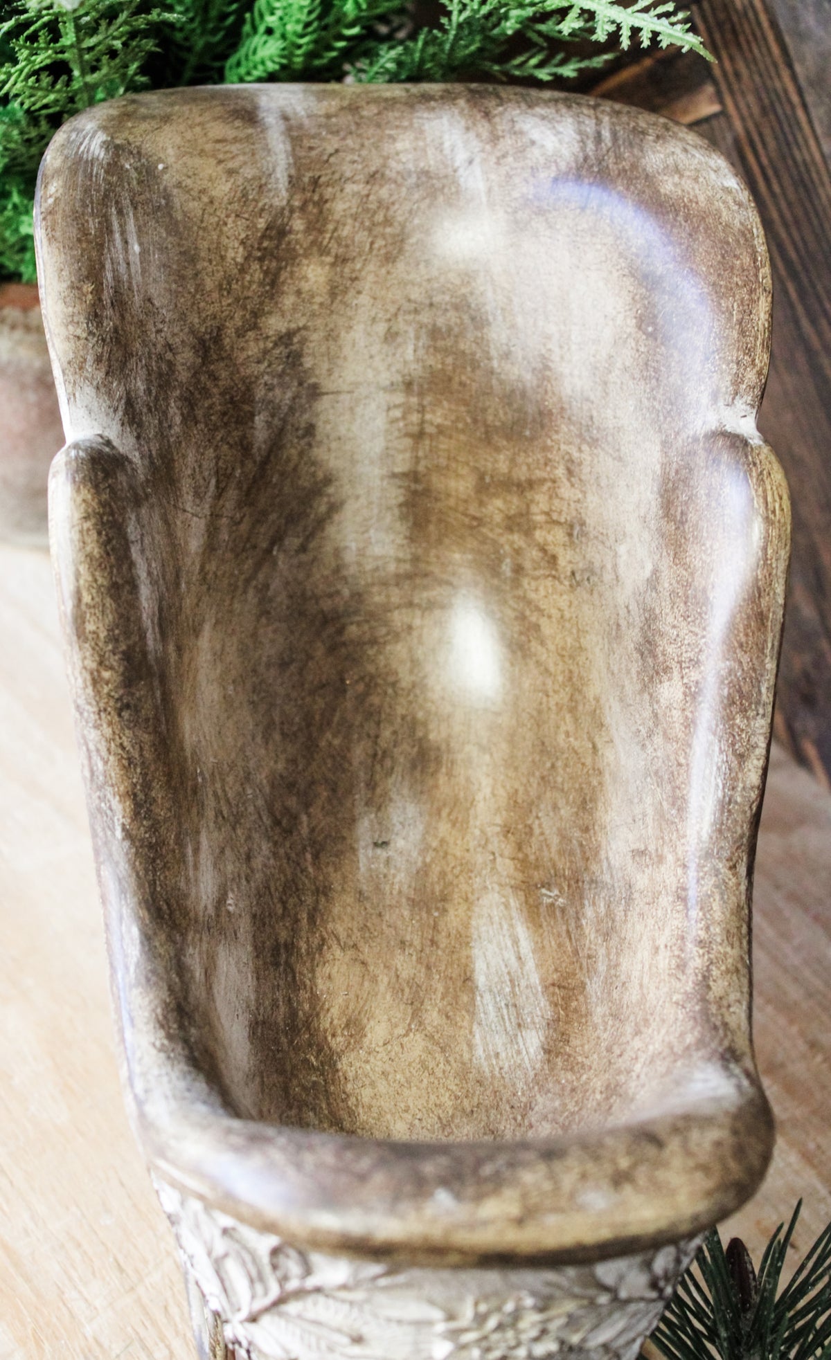White washed rustic vintage sleigh for the holidays floral arrangement holder for sale at the rustic barn in killingworth, CT