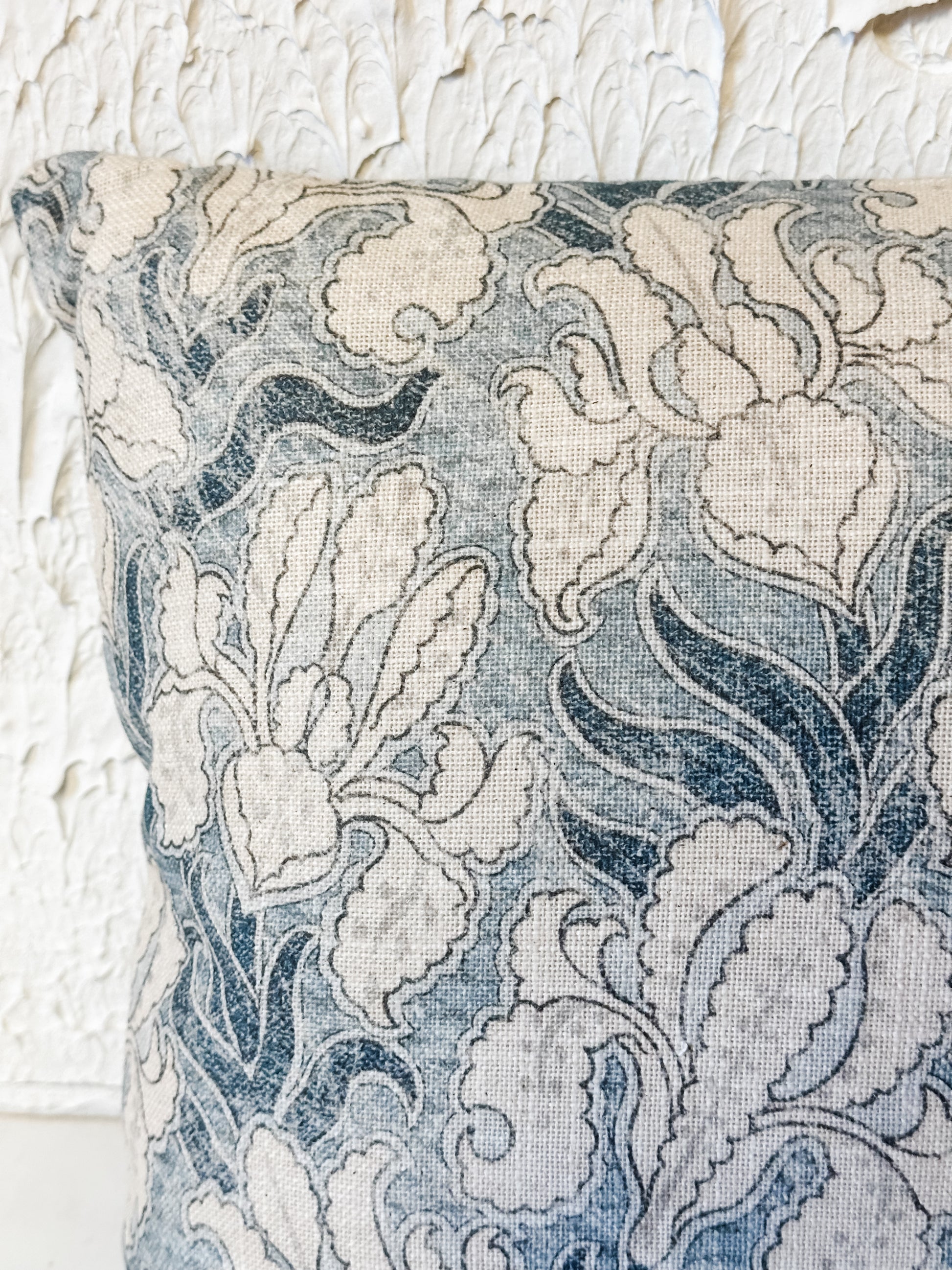 windward blue floral lumbar pillow at The Rustic Barn in Killingworth, CT