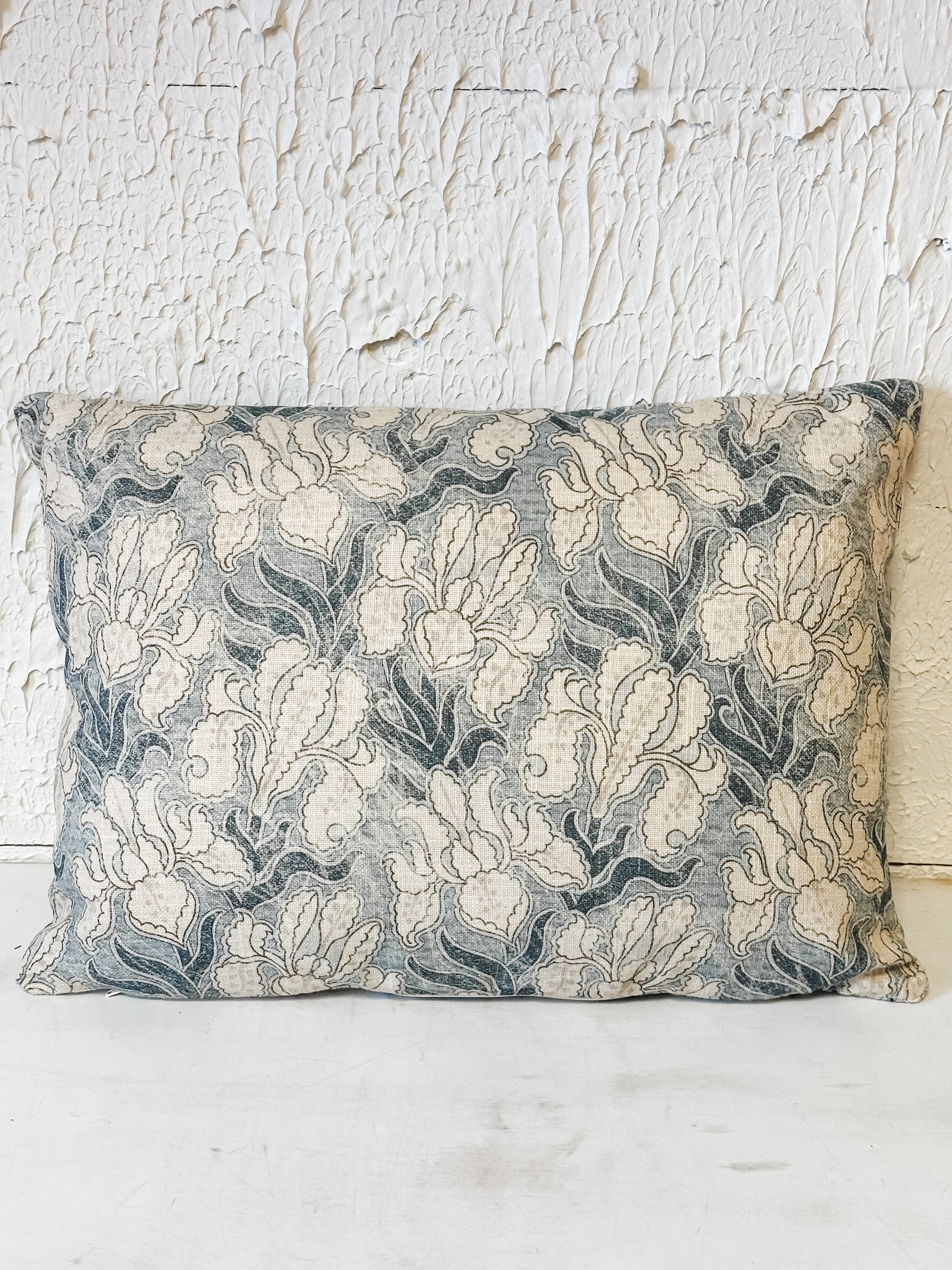 windward blue floral lumbar pillow at The Rustic Barn in Killingworth, CT