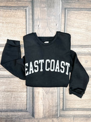 women's fleece crewneck sweatshirt with east coast graphic at the Rustic Barn in Killingworth CT
