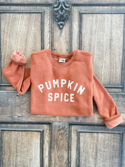 women's cotton and fleece sweatshirts with pumpkin spice text at The Rustic Barn in Killingworth CT