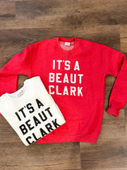 women's fleece lined crewneck sweatshirt with christmas graphic at The Rustic Barn in Killingworth, CT