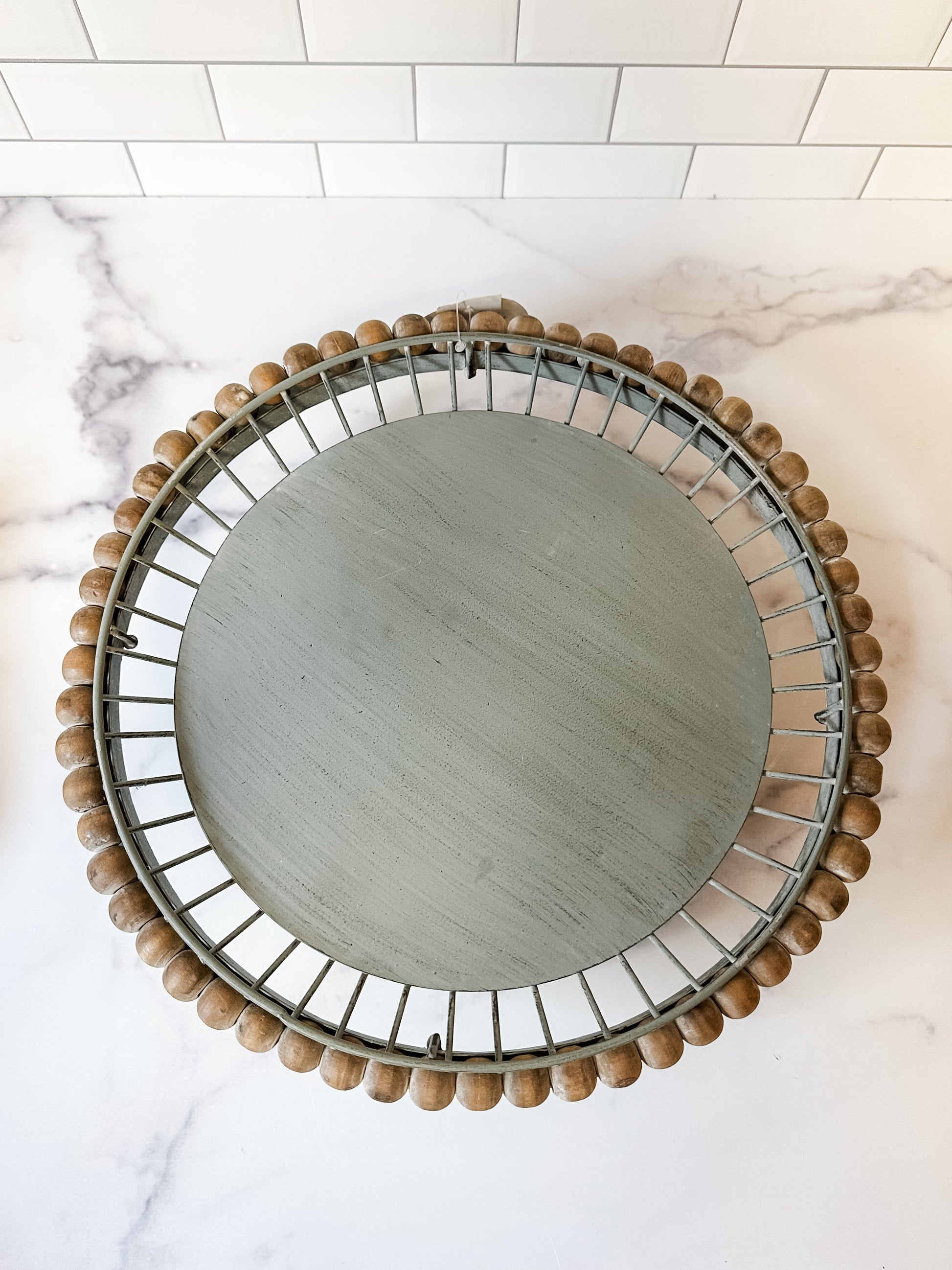 wood and metal ball cake stand at the Rustic Barn in Killingworth CT