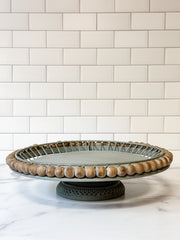 wood and metal ball cake stand at the Rustic Barn in Killingworth CT