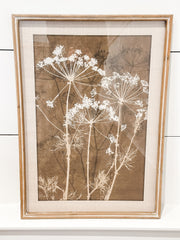 wood framed botanical wall art at The Rustic Barn in Killingworth, CT