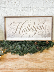 24x12 Hallelujah Christmas Wall Sign – Elegant Festive Holiday Decor