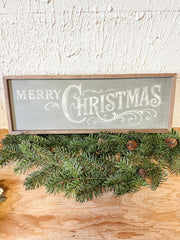 green merry christmas sign at the rustic barn in killingworth ct