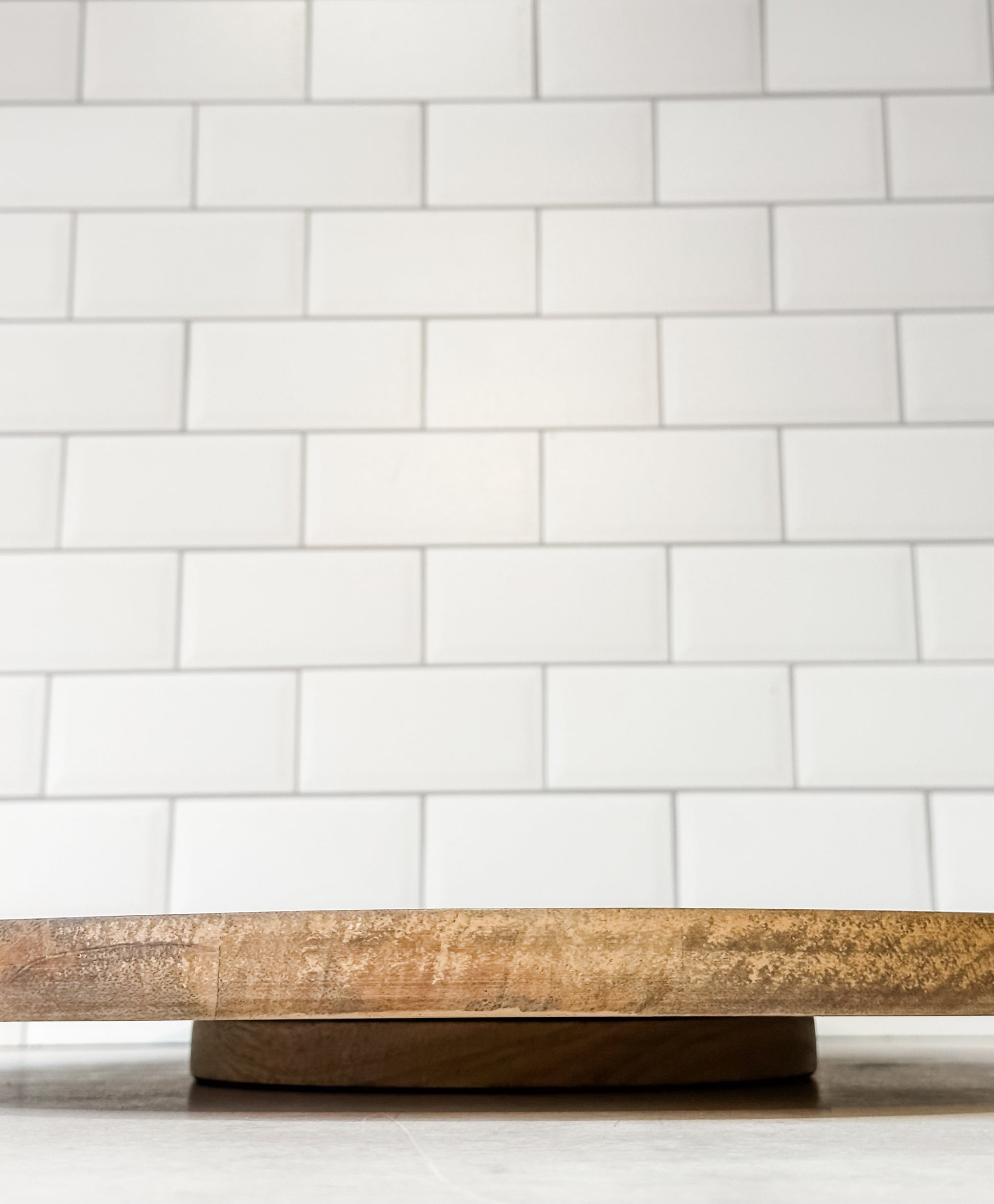 wooden lazy susan at The Rustic Barn in Killingworth, CT