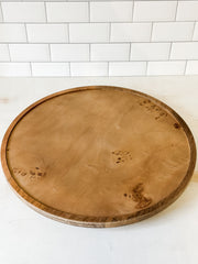 wooden lazy susan at The Rustic Barn in Killingworth, CT